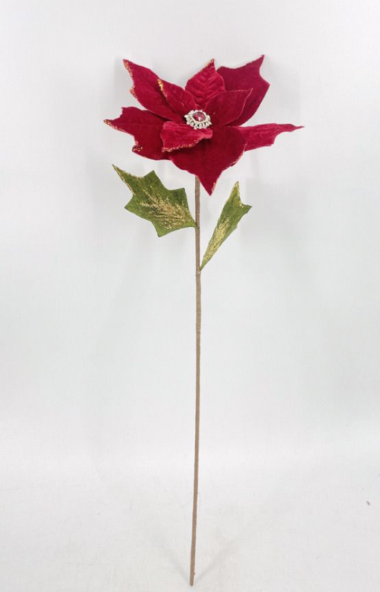 JEWELED POINSETTIASTEM,S22" 